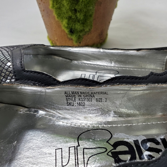 Kensie Girl Flats Balerina 31303 Black Silver 2 - Picture 3 of 9